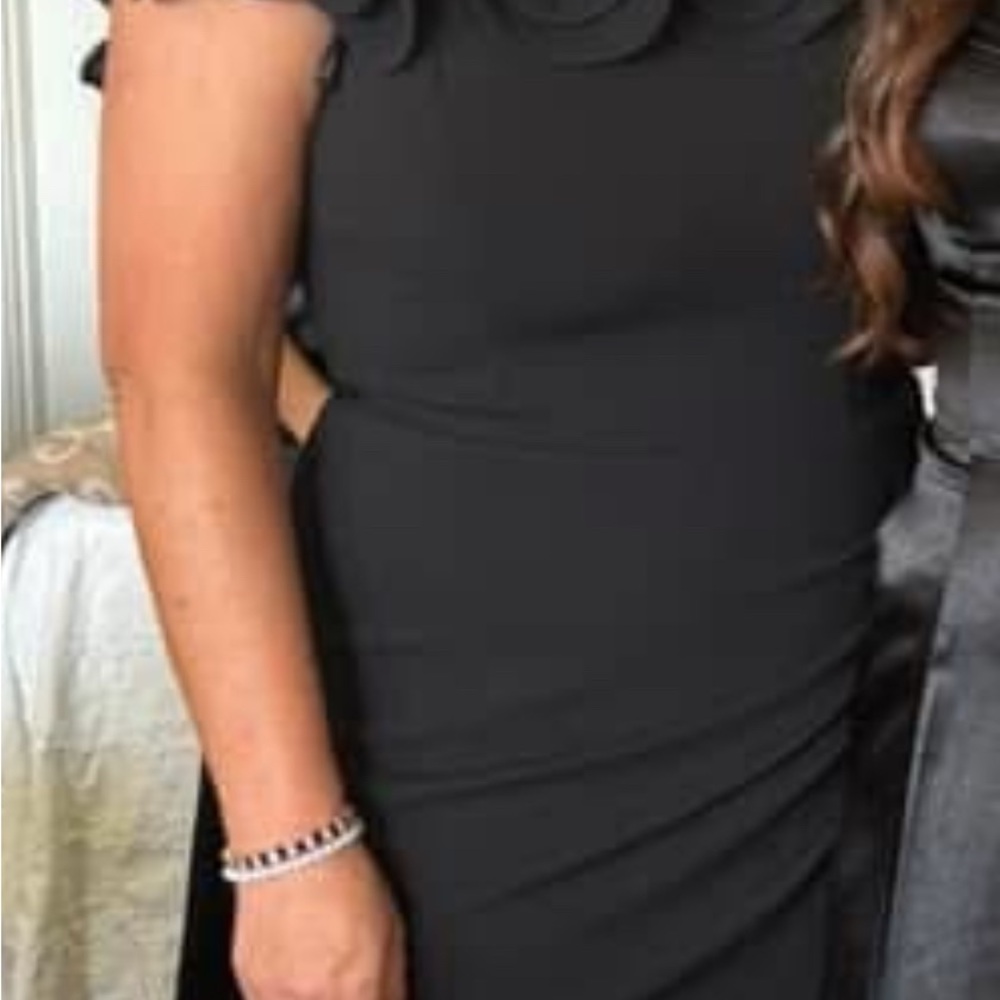 Xscape size 12 Elegant Black Dress with Ruffled Sleeves $100